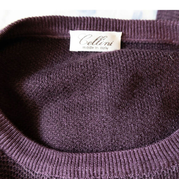 Cellini 100% Virgin Wool Men's Long Sleeve Sweater Size 52 Made in Italy - Picture 4 of 7
